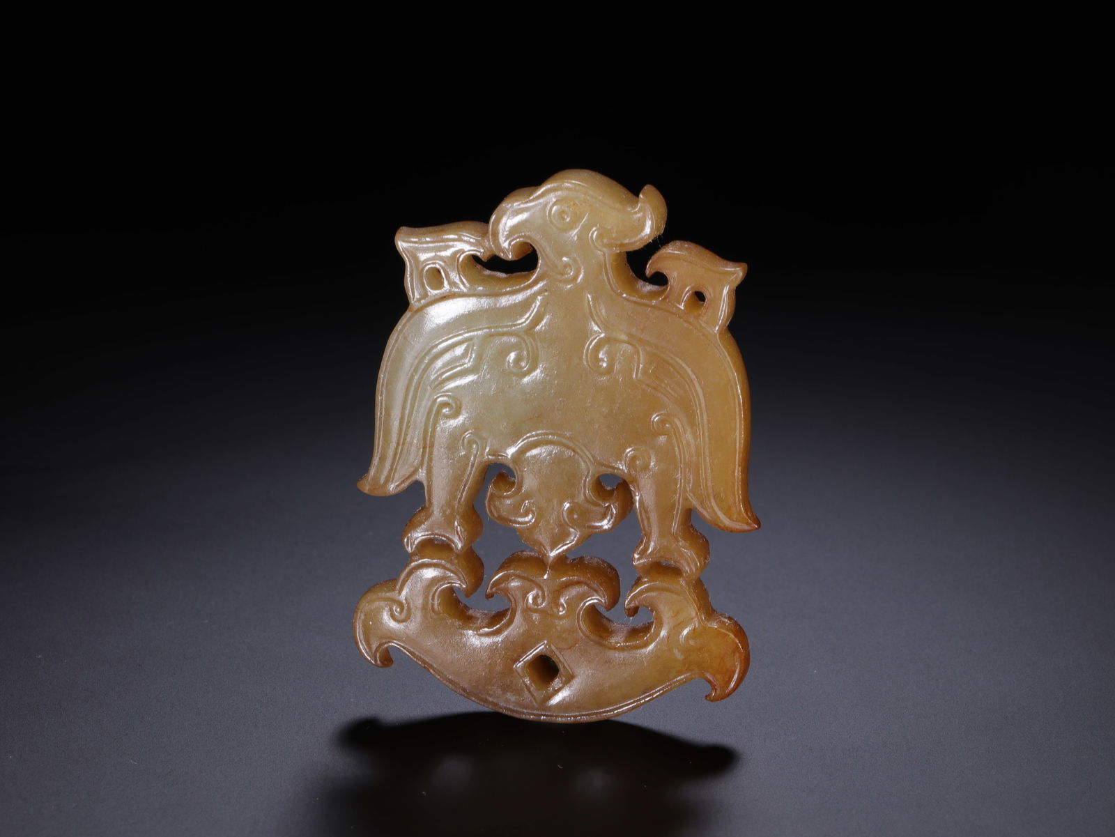 Jade Carved Bird Shape Bi - 2