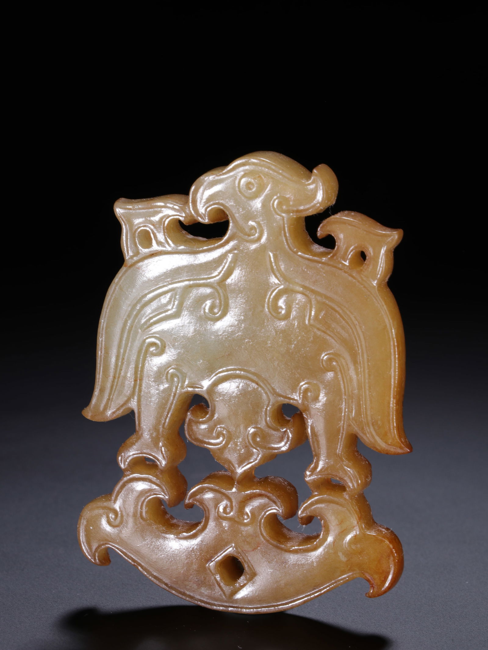 Jade Carved Bird Shape Bi - 3
