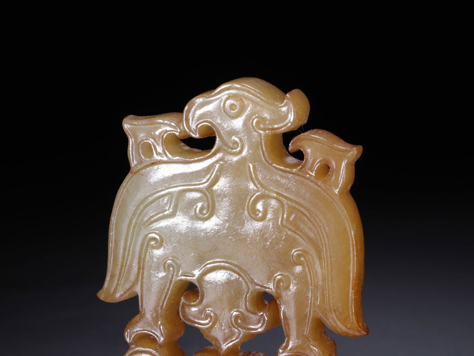 Jade Carved Bird Shape Bi - 4