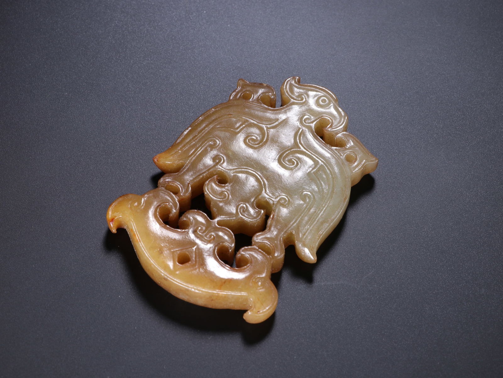 Jade Carved Bird Shape Bi - 6