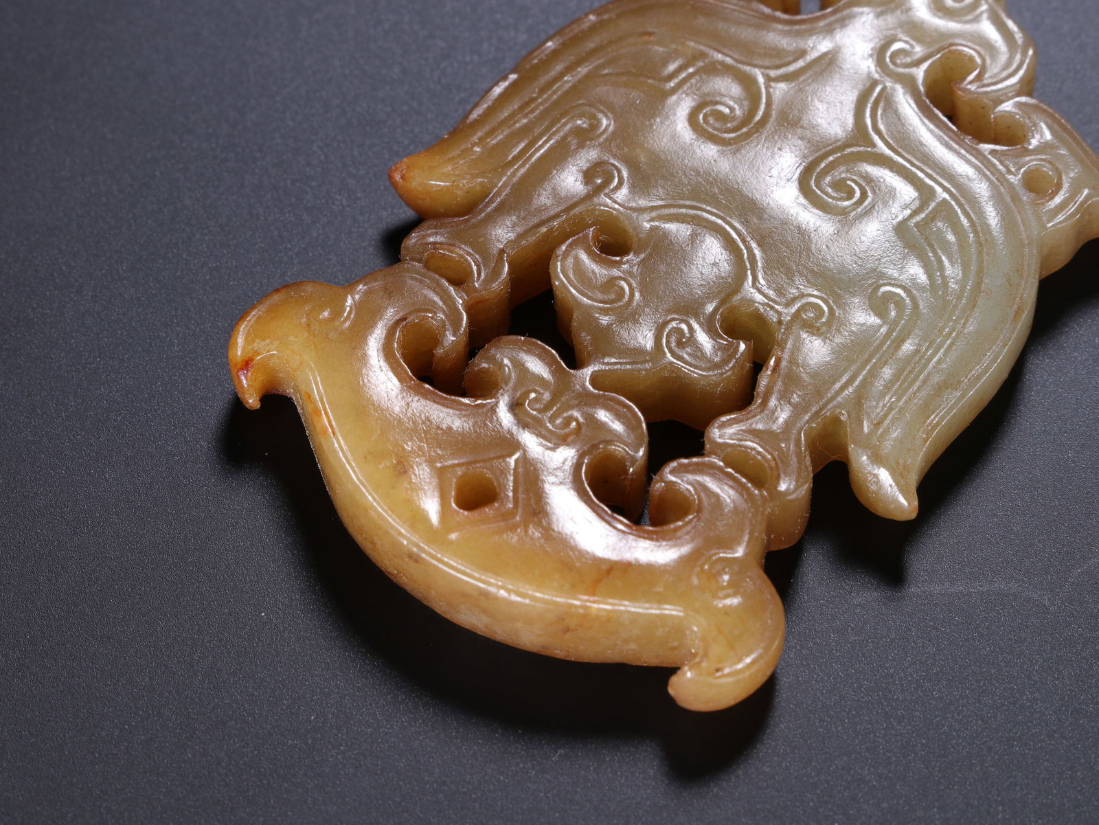 Jade Carved Bird Shape Bi - 7