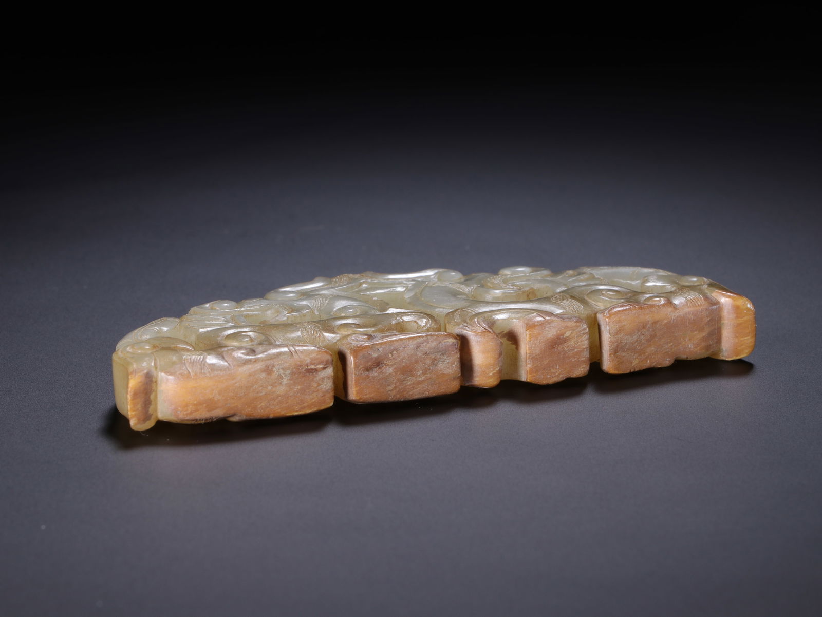 Jade Carved Dragon Shape Bi - 5