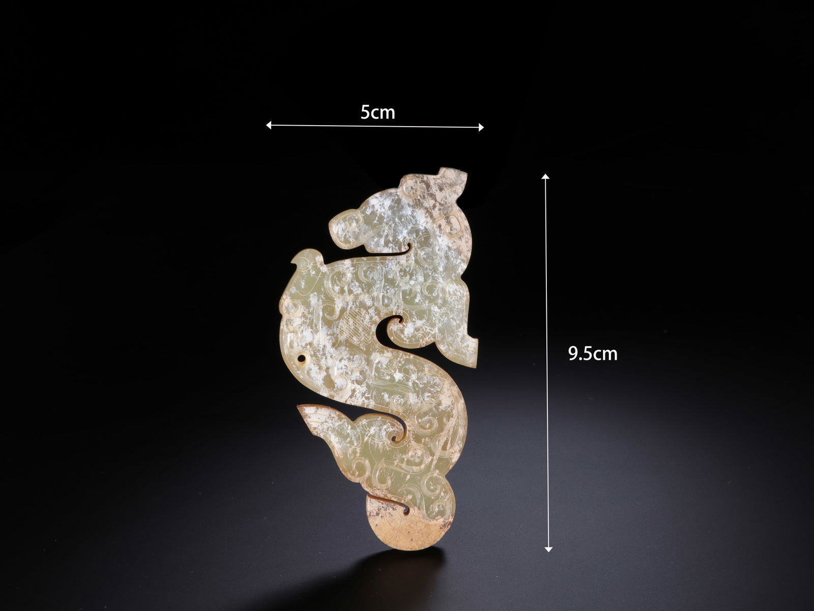 Jade Carved Dragon Shape Bi (1 of 9)