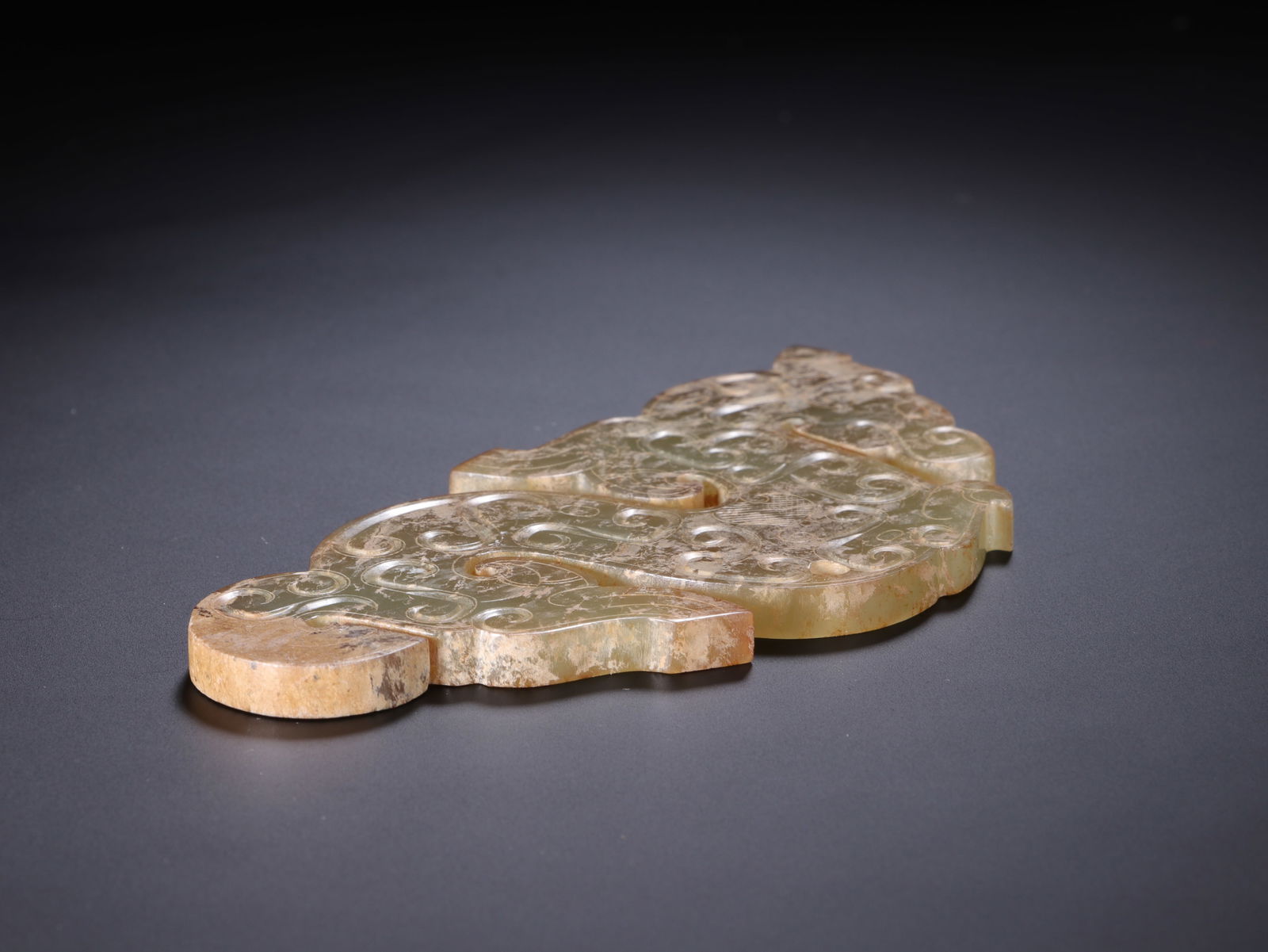 Jade Carved Dragon Shape Bi - 8