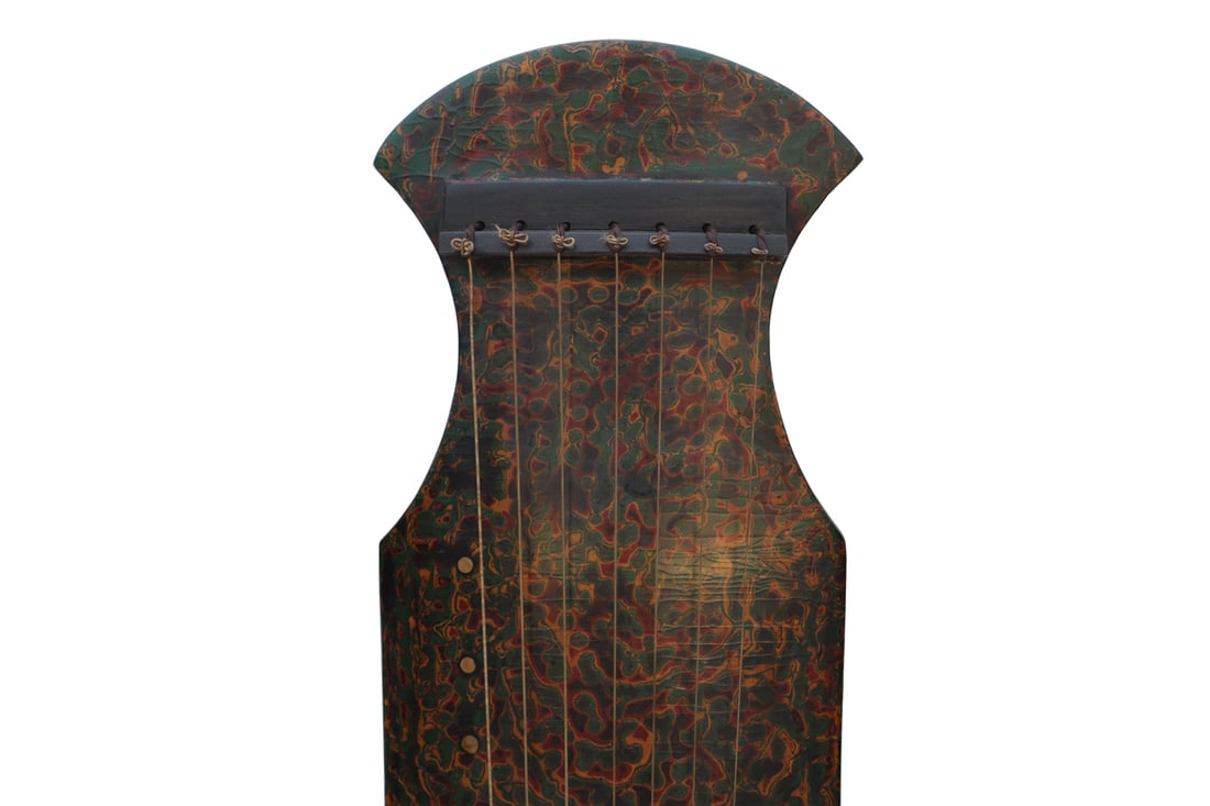 Lacquerware Carved Poetry Pattern Guqin - 2