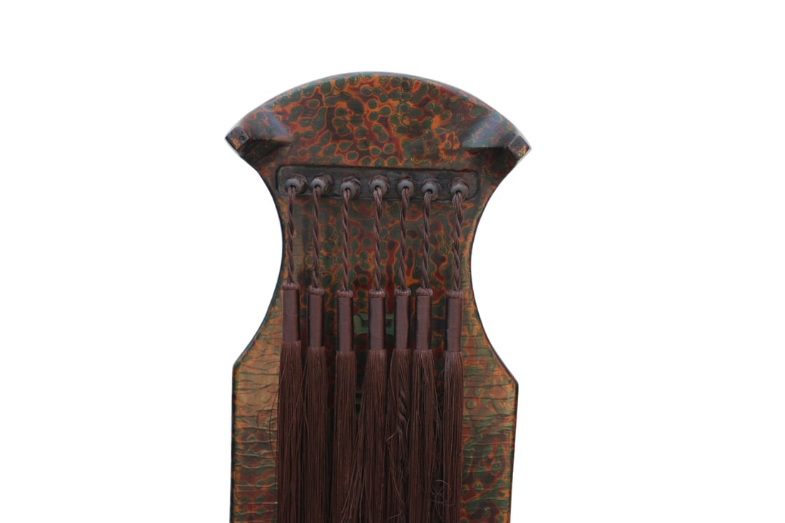 Lacquerware Carved Poetry Pattern Guqin - 7