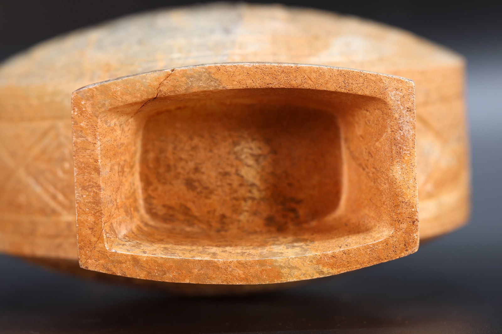 Jade Carved Buddha Pattern Double Ears Vase - 10