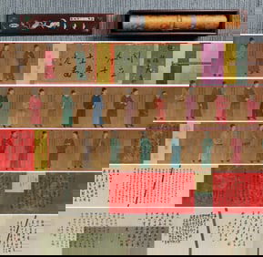 Chinese Drawing Character Story Hand Scroll,Yan Liben Mark