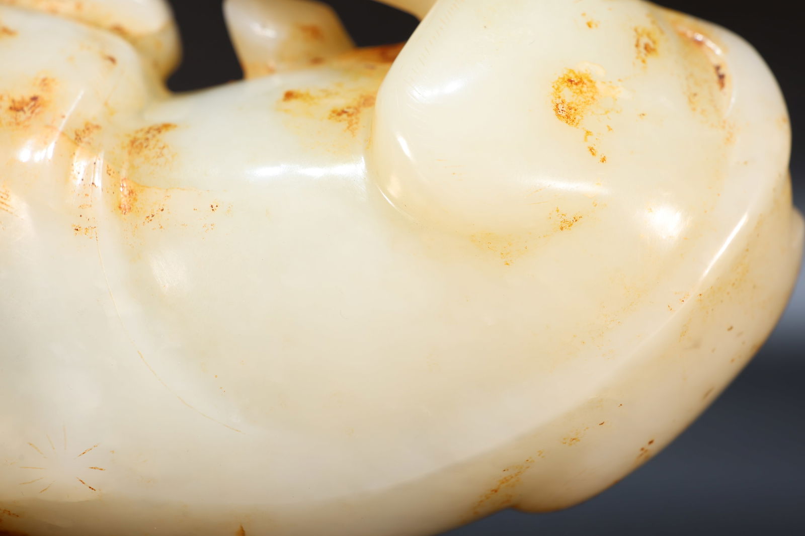 Jade Carved Ox Shape Ornament - 10