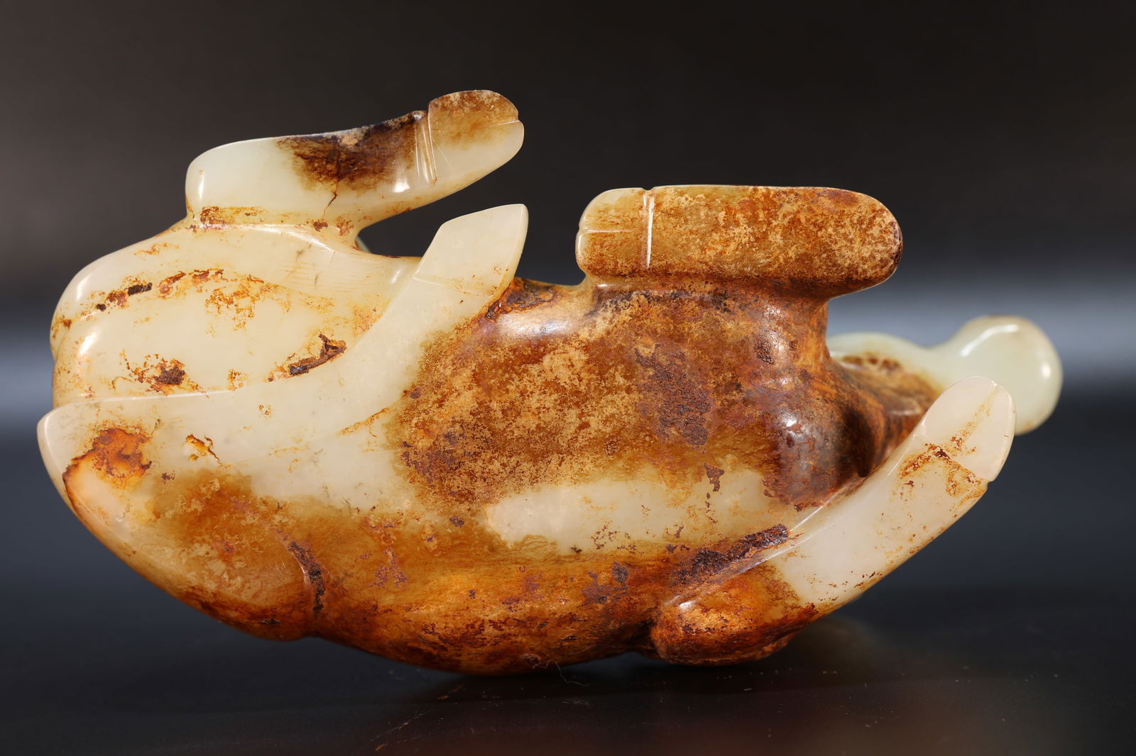 Jade Carved Ox Shape Ornament - 11