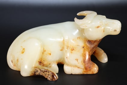 Jade Carved Ox Shape Ornament