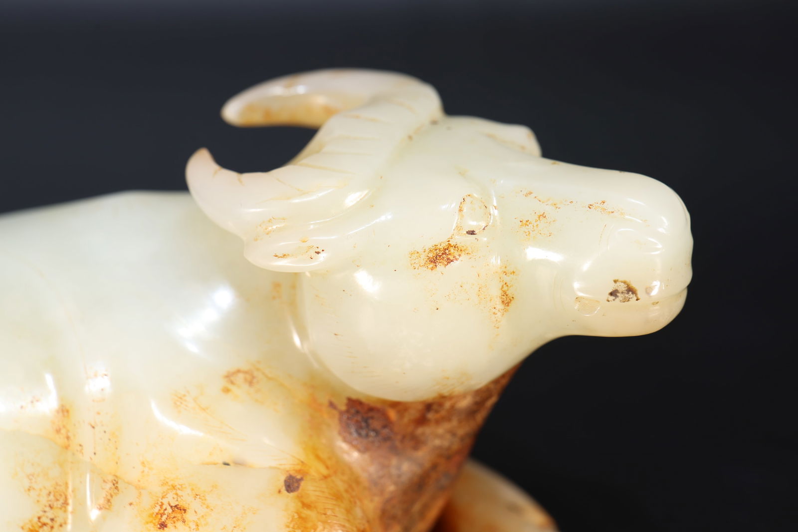 Jade Carved Ox Shape Ornament - 2