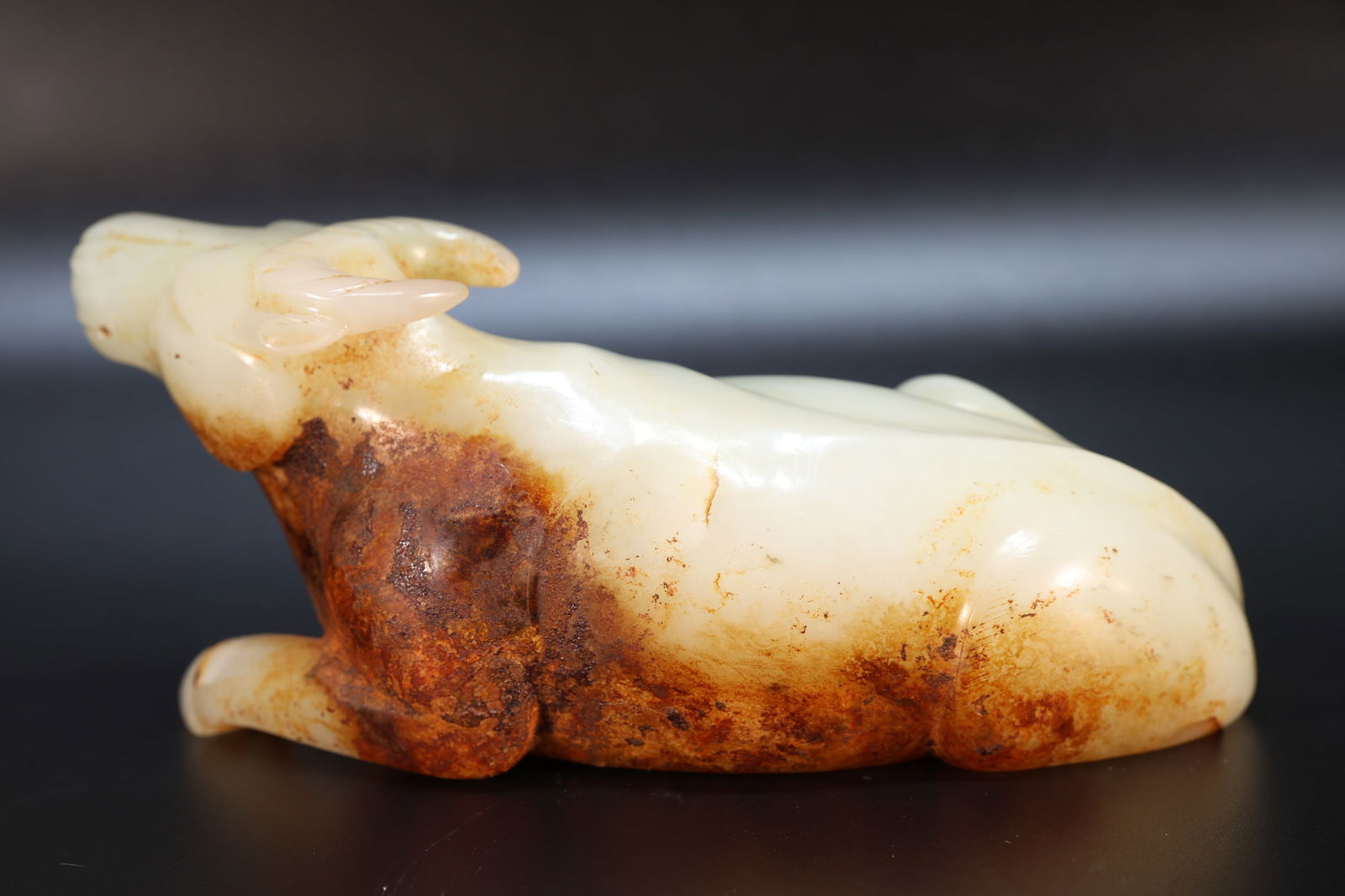 Jade Carved Ox Shape Ornament - 5