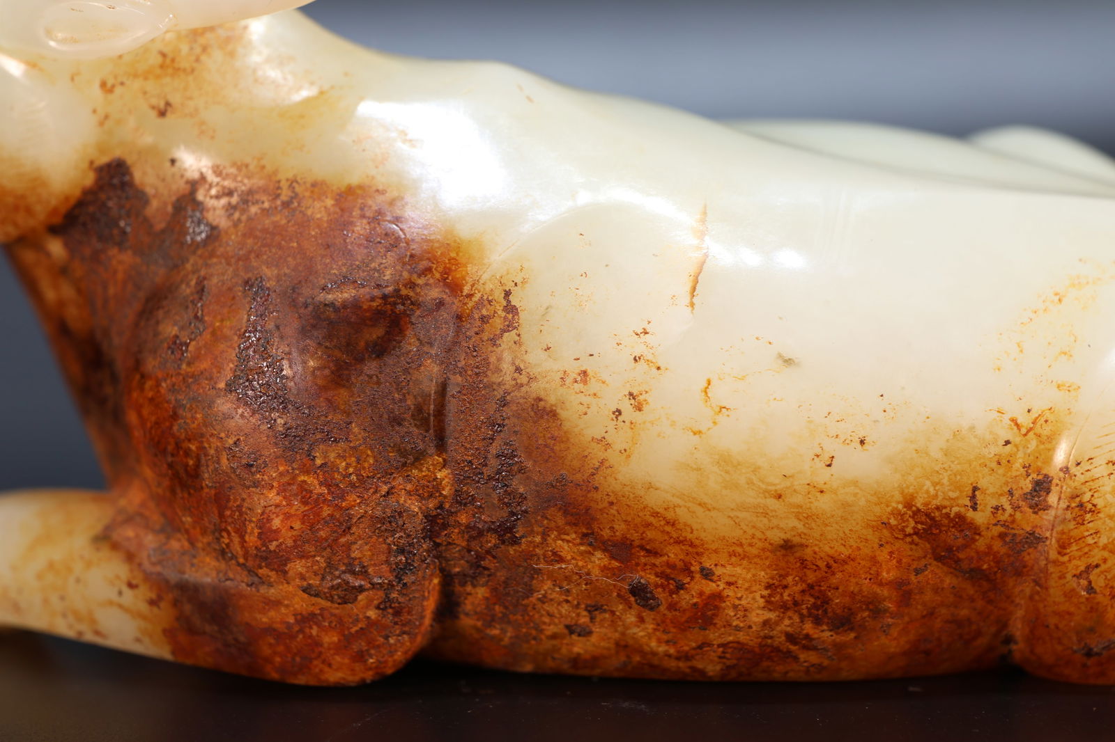 Jade Carved Ox Shape Ornament - 6