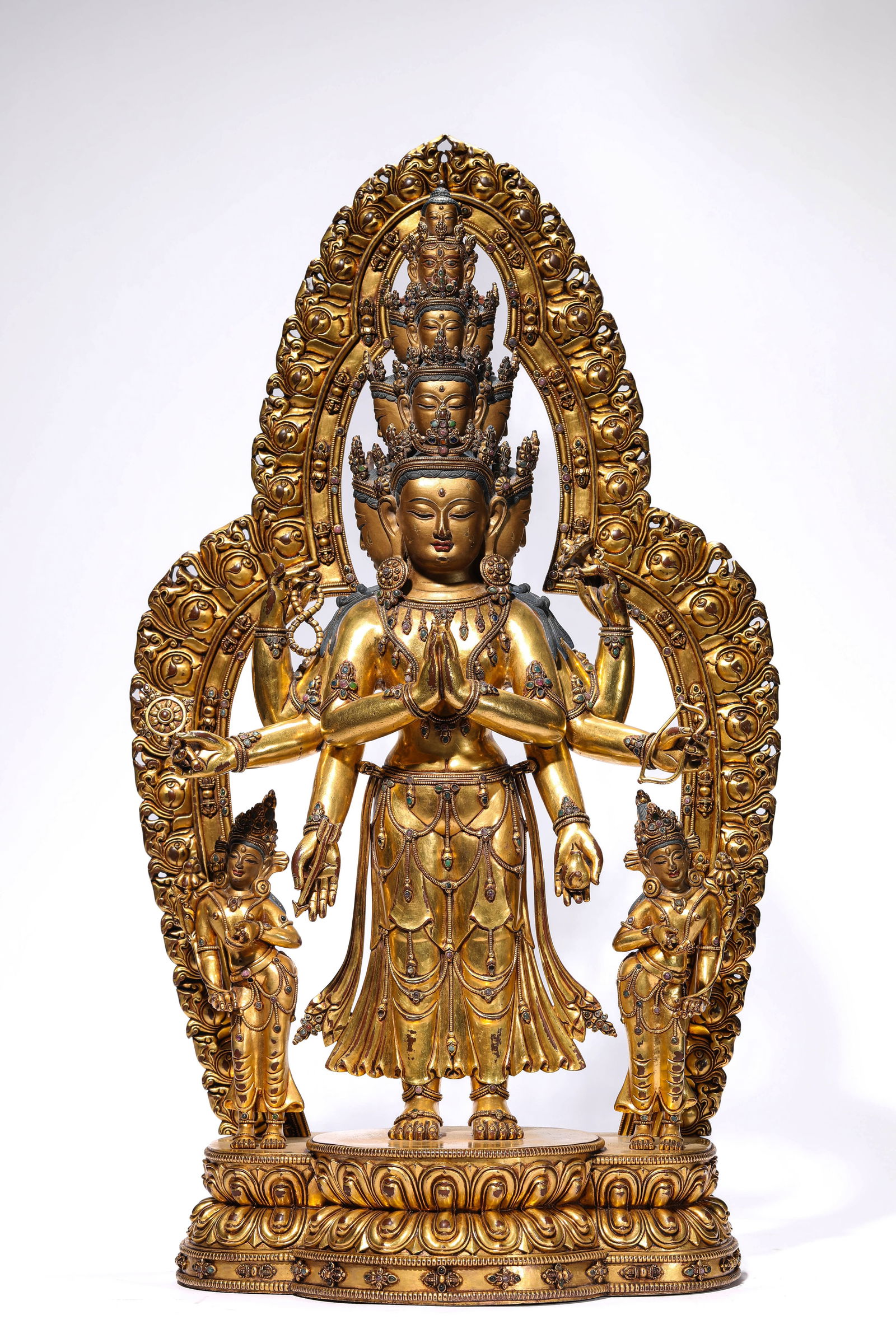 A Figure of Eleven-Headed Avalokiteshvara: A Figure of Eleven-Headed Avalokiteshvara (32 x 19.5 x 56.5cm,Weight 12kg)