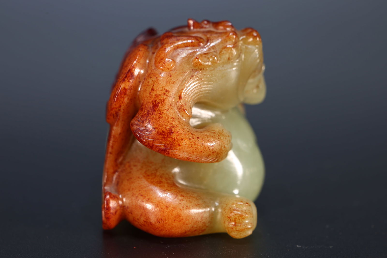 Jade Carved Bear Shape Ornament - 2