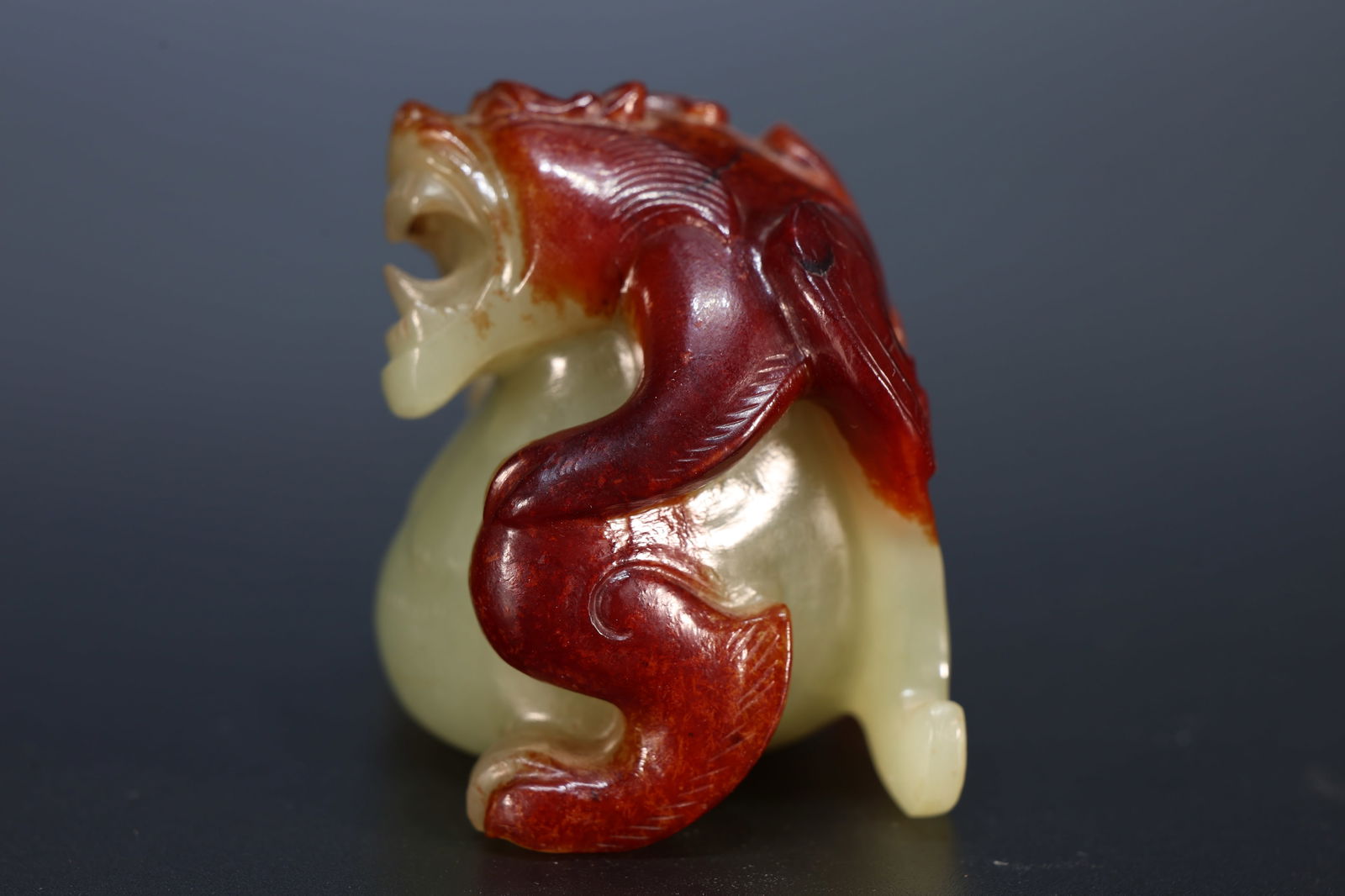 Jade Carved Bear Shape Ornament - 4