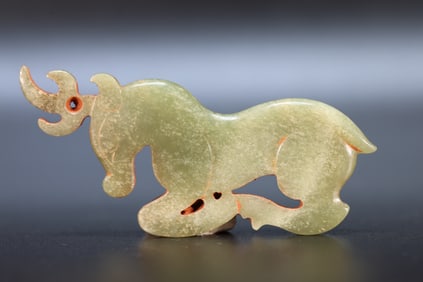 Jade Carved Deer Shape Bi