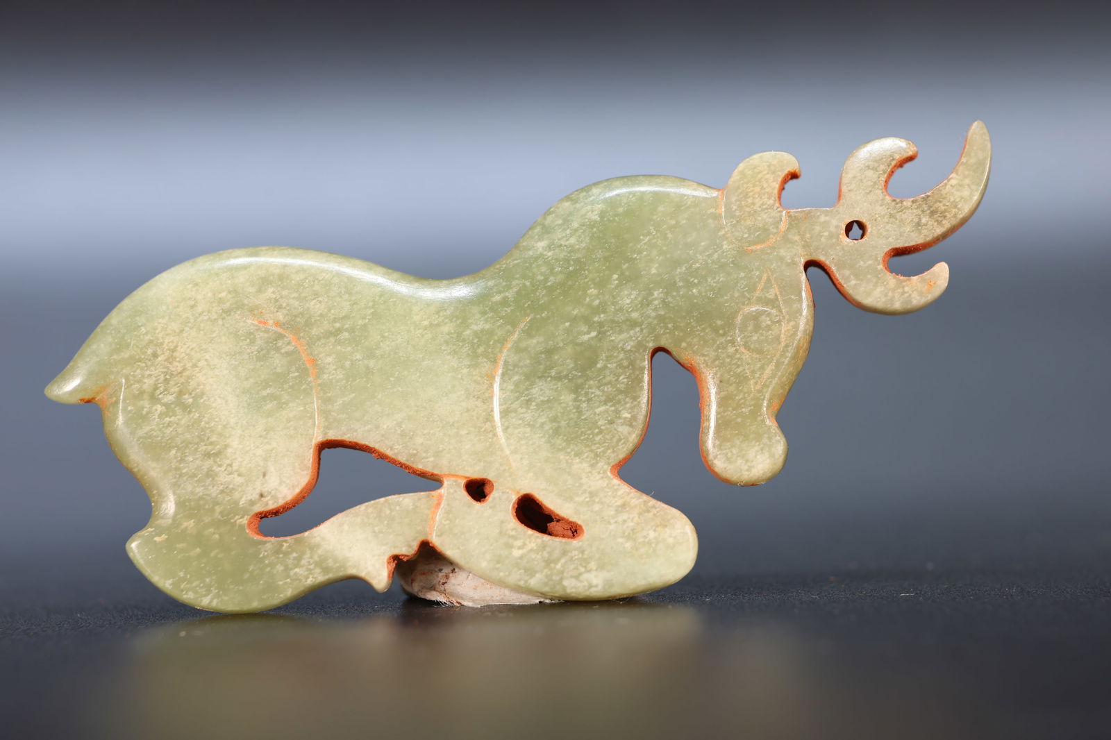 Jade Carved Deer Shape Bi - 3