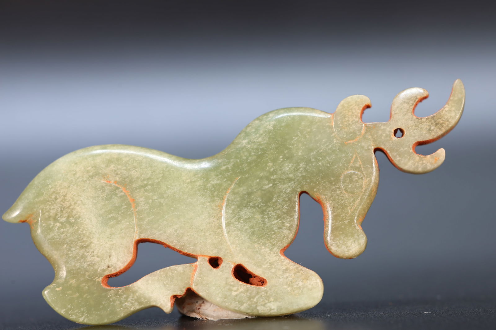 Jade Carved Deer Shape Bi - 4