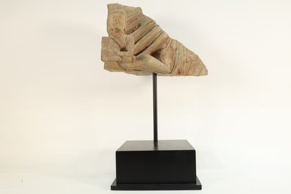 Stone Colour Painted Carved Flying Beauty Figure