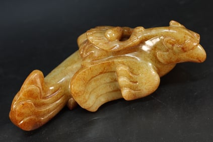 Jade Carved Bird Shape Ornament