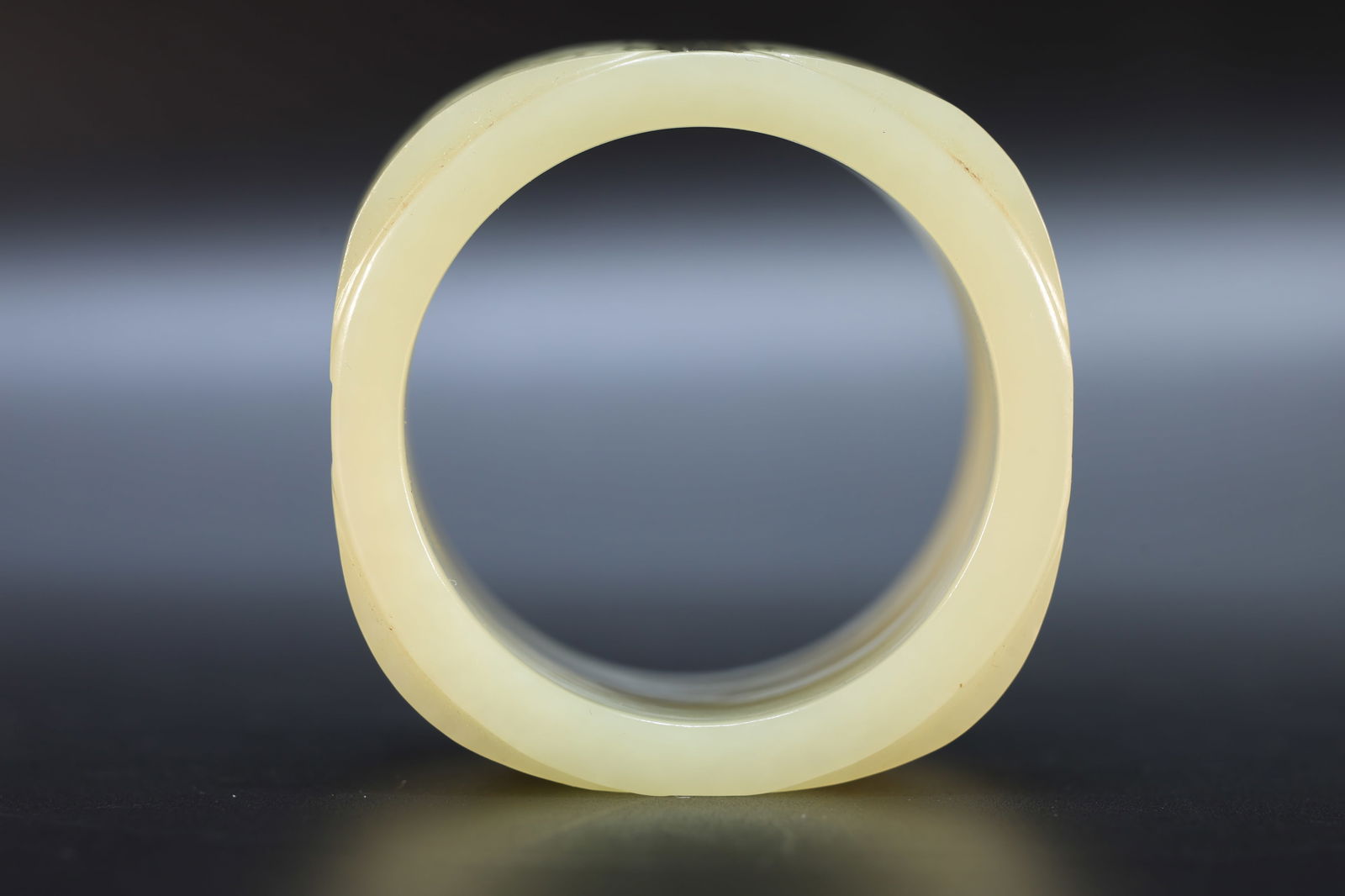 Jade Carved Beast Face Pattern Cong - 6