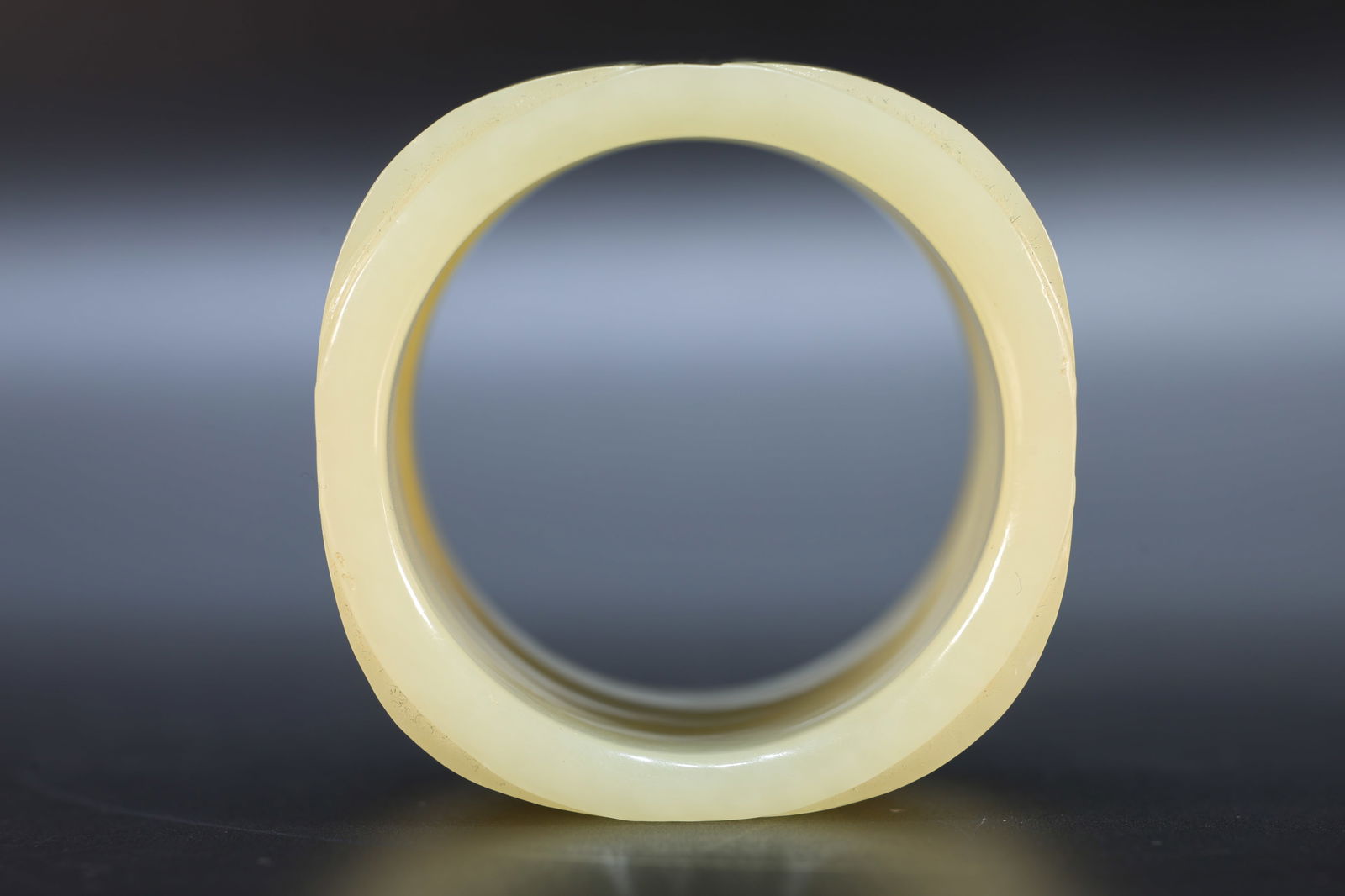 Jade Carved Beast Face Pattern Cong - 7