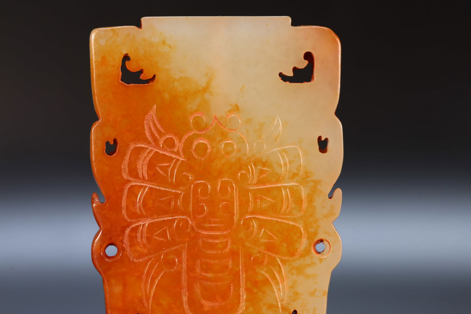 Jade Carved Beast Face Pattern Bi - 5