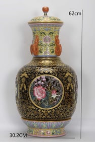 Enamel Drawing Gold Drawing Flower Pattern Porcelain Movable Vase