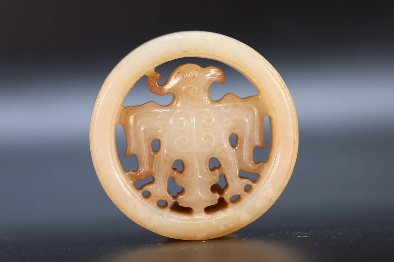 Jade Carved Bird Pattern Bi - 3