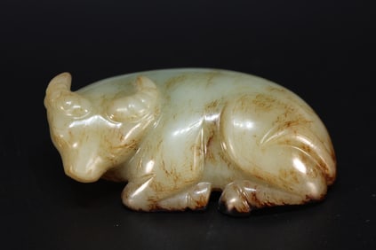 Jade Carved Ox Shape Ornament