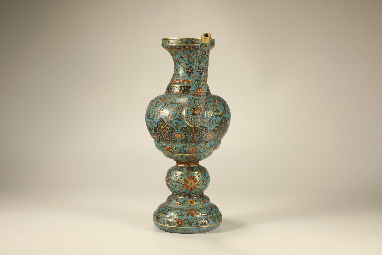 Bronze Cloisonne Carved Flower Pattern Pot - 4