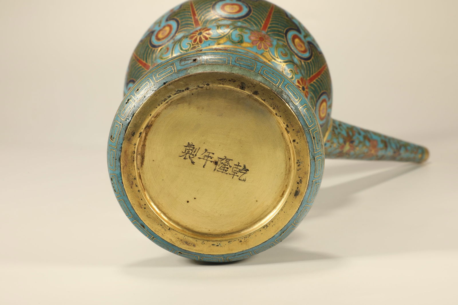 Bronze Cloisonne Carved Flower Pattern Pot - 6