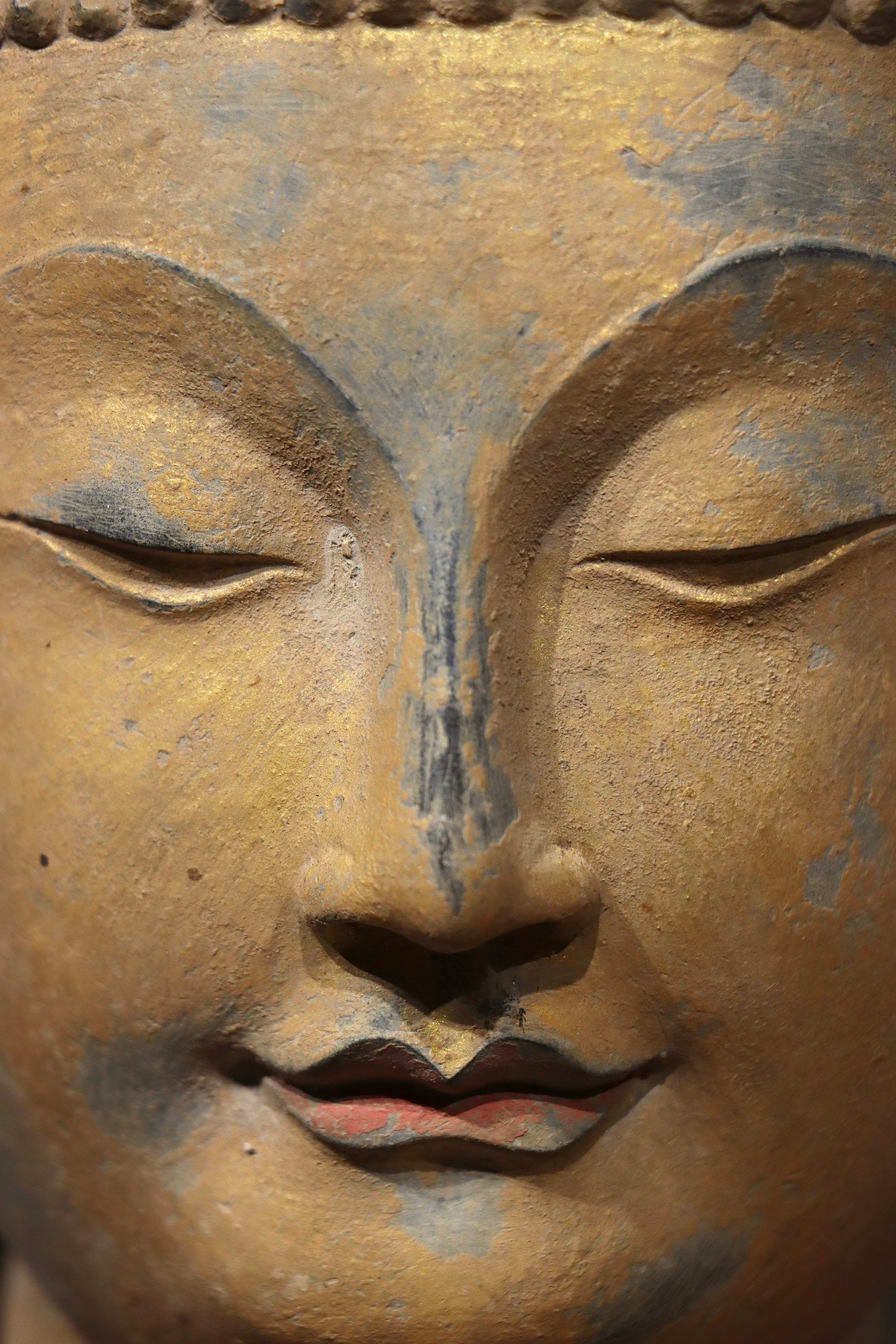 Grey Stone Buddha Head Figure - 6
