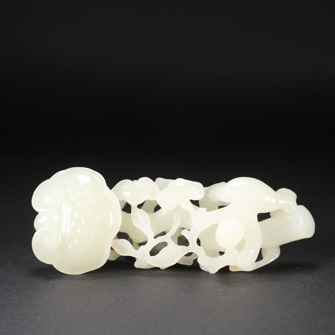 Jade Carved Child Shape RuYi Ornament: Jade Carved Child Shape RuYi Ornament (11 x 4.3 x 2.3cm)