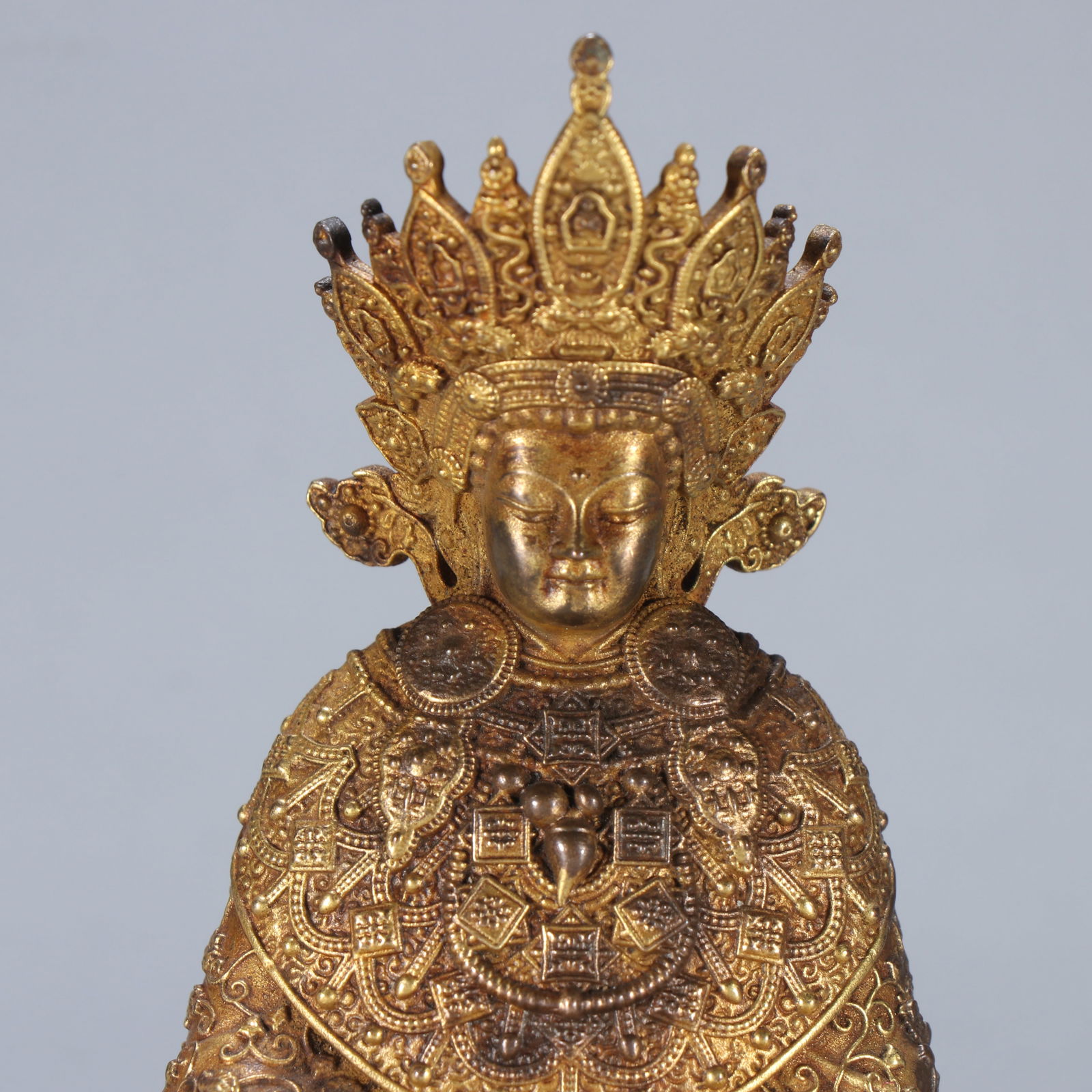 Gilt Bronze Dharmaraja Figure - 2