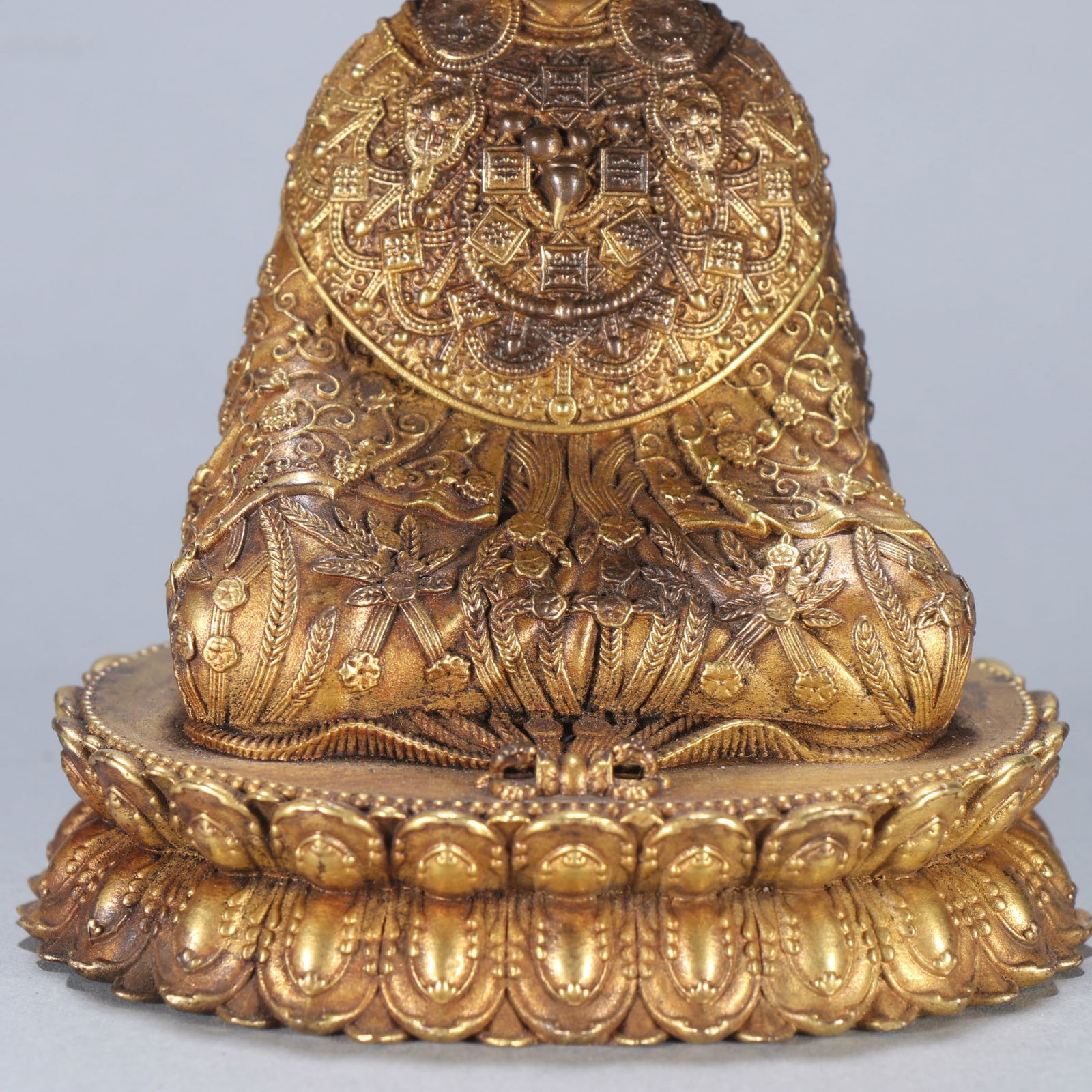 Gilt Bronze Dharmaraja Figure - 3