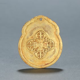 Gilt Bronze Carved Vajra Pattern Pendant