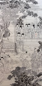 Chinese Drawing Character Story Painting,Zhang Daqian Mark