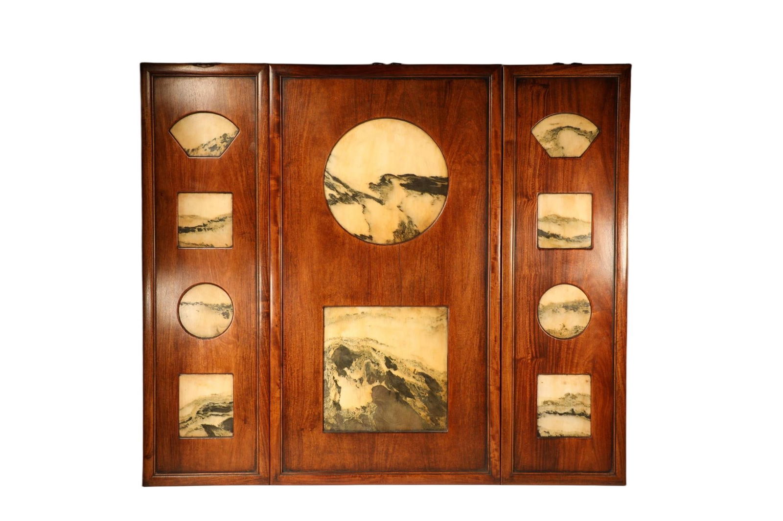 Huanghuali Wood Inlaid Marble Wall Panel (1 of 8)