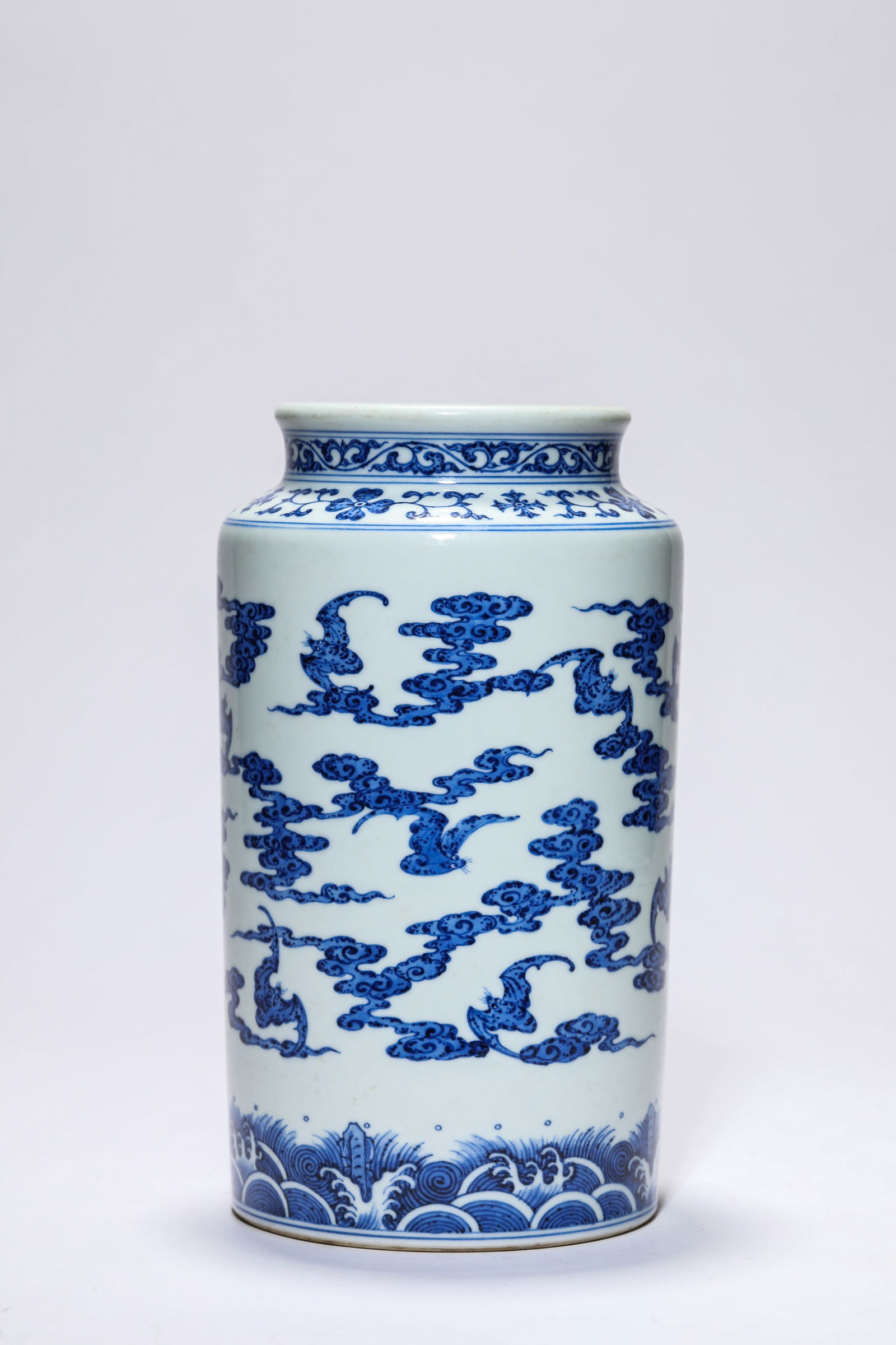 A Blue and White 'Bat' Jar - 2