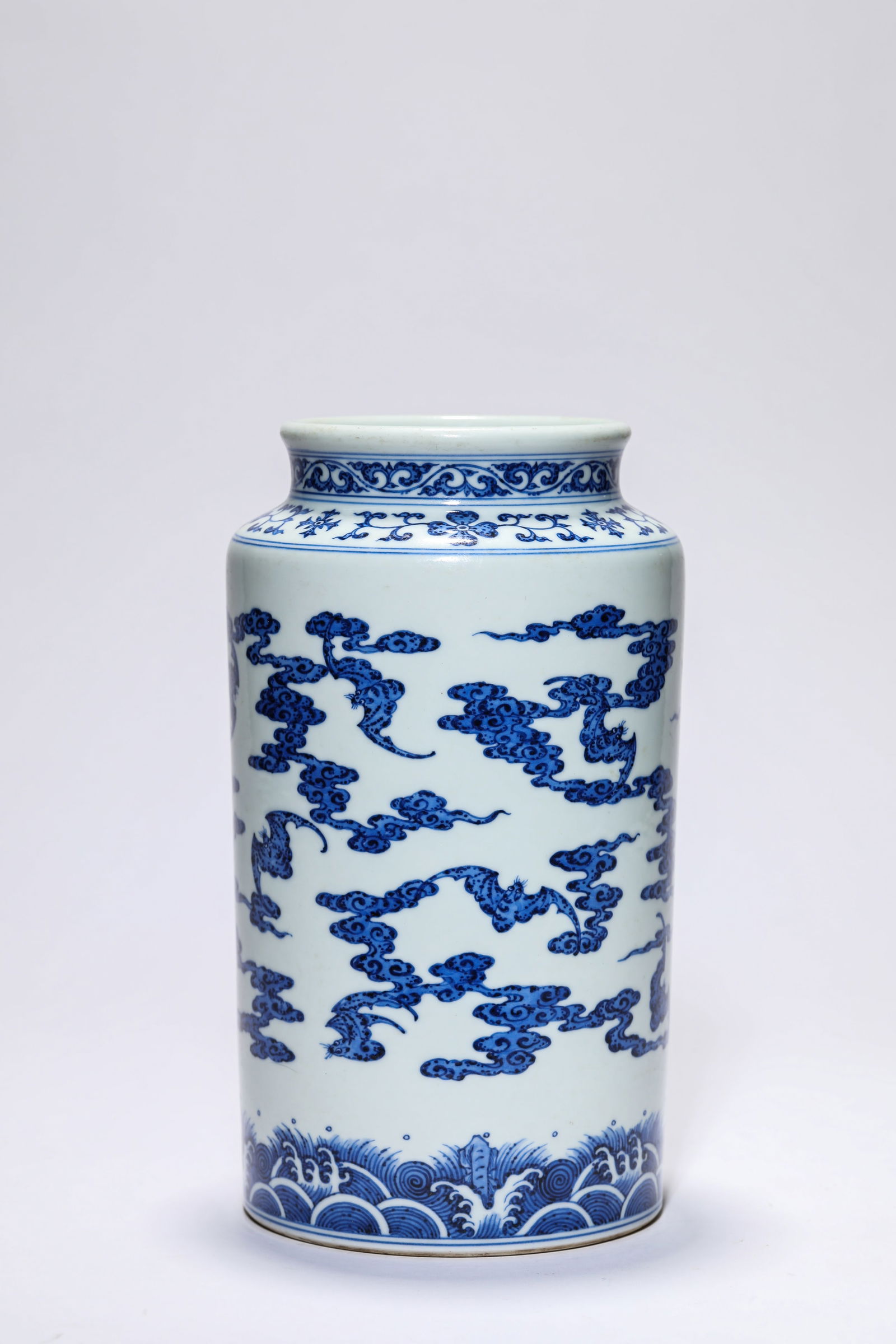 A Blue and White 'Bat' Jar - 3