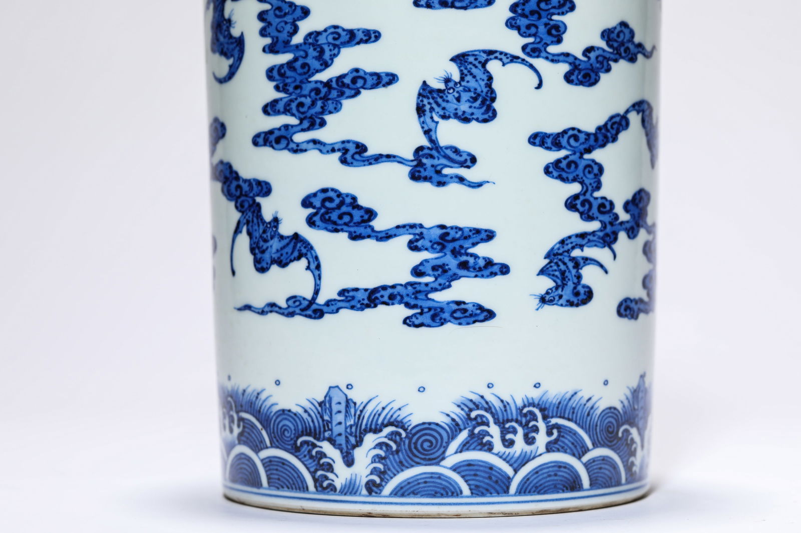 A Blue and White 'Bat' Jar - 5