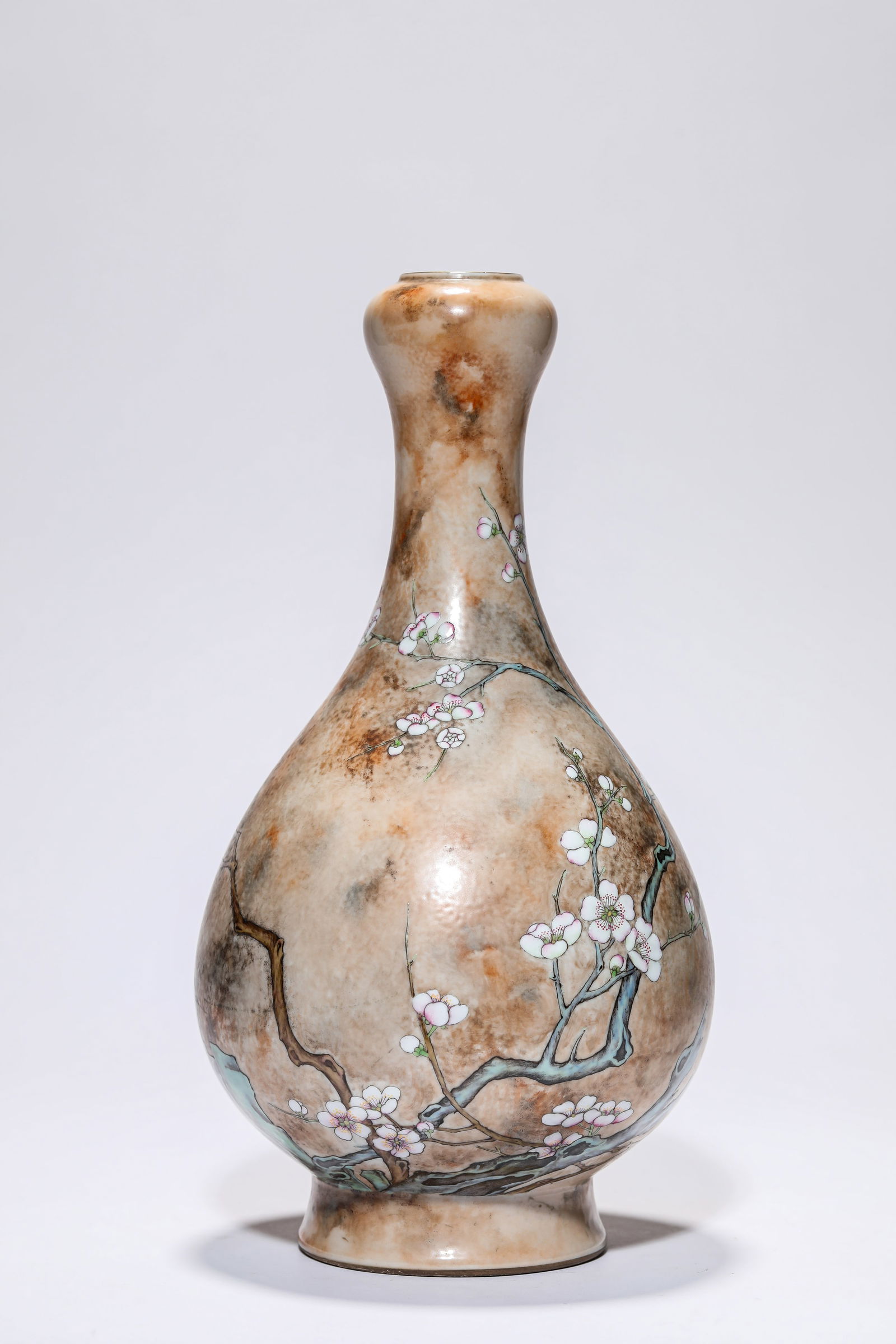 A Famille-Rose 'Floral' Garlic-Head Vase (1 of 6)