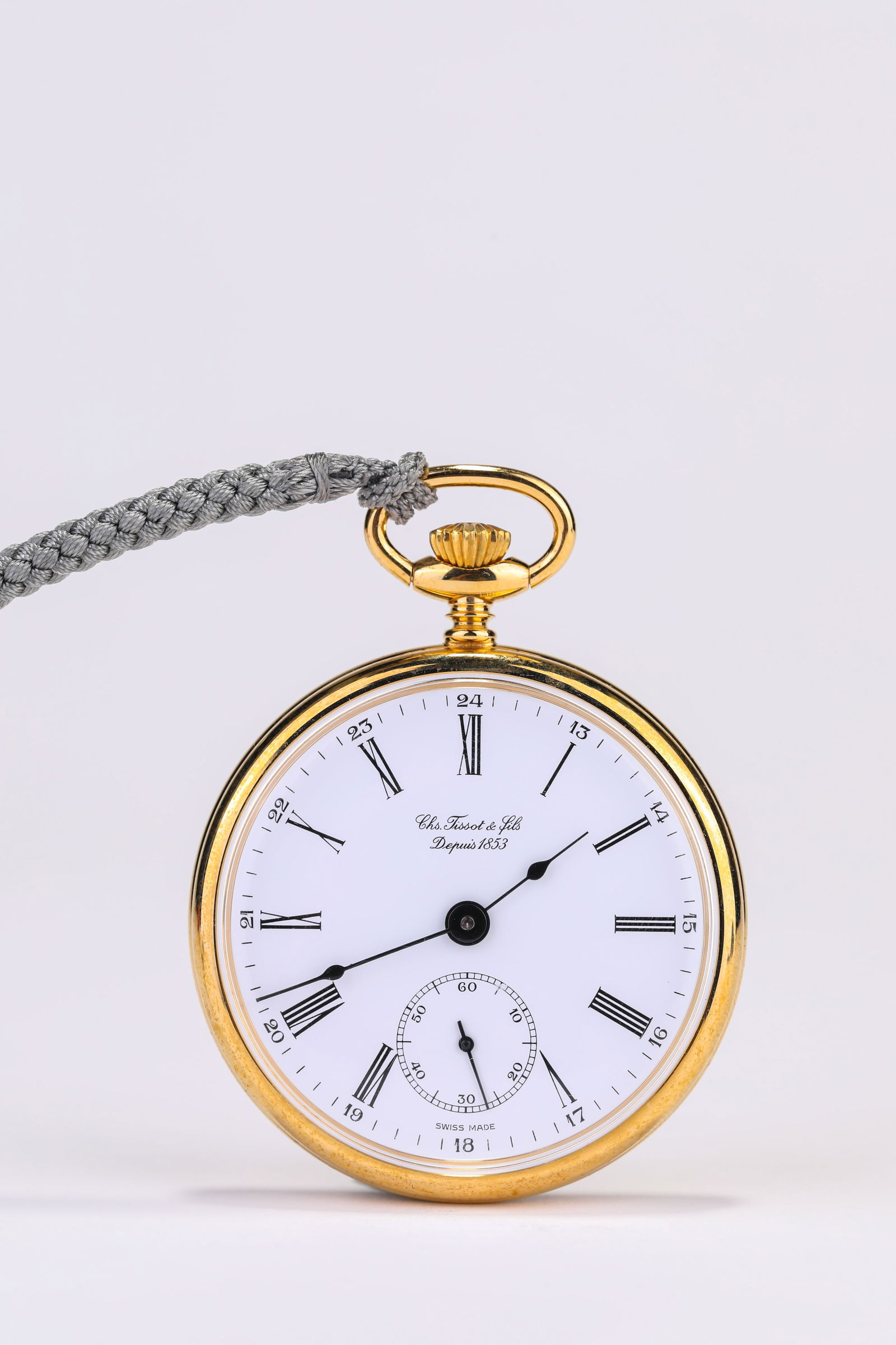 A Tissot Gold-Filled ‘Key-Wind’ Pocket Watch: A Tissot Gold-Filled ‘Key-Wind’ Pocket Watch (48mm,Weight 77g)