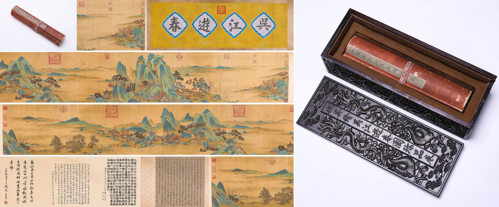 Qiu Ying (1494-1552), attributed to, Spring Outing on Wu River Handscroll: Qiu Ying (1494-1552), attributed to, Spring Outing on Wu River Handscroll (580 x 36cm)