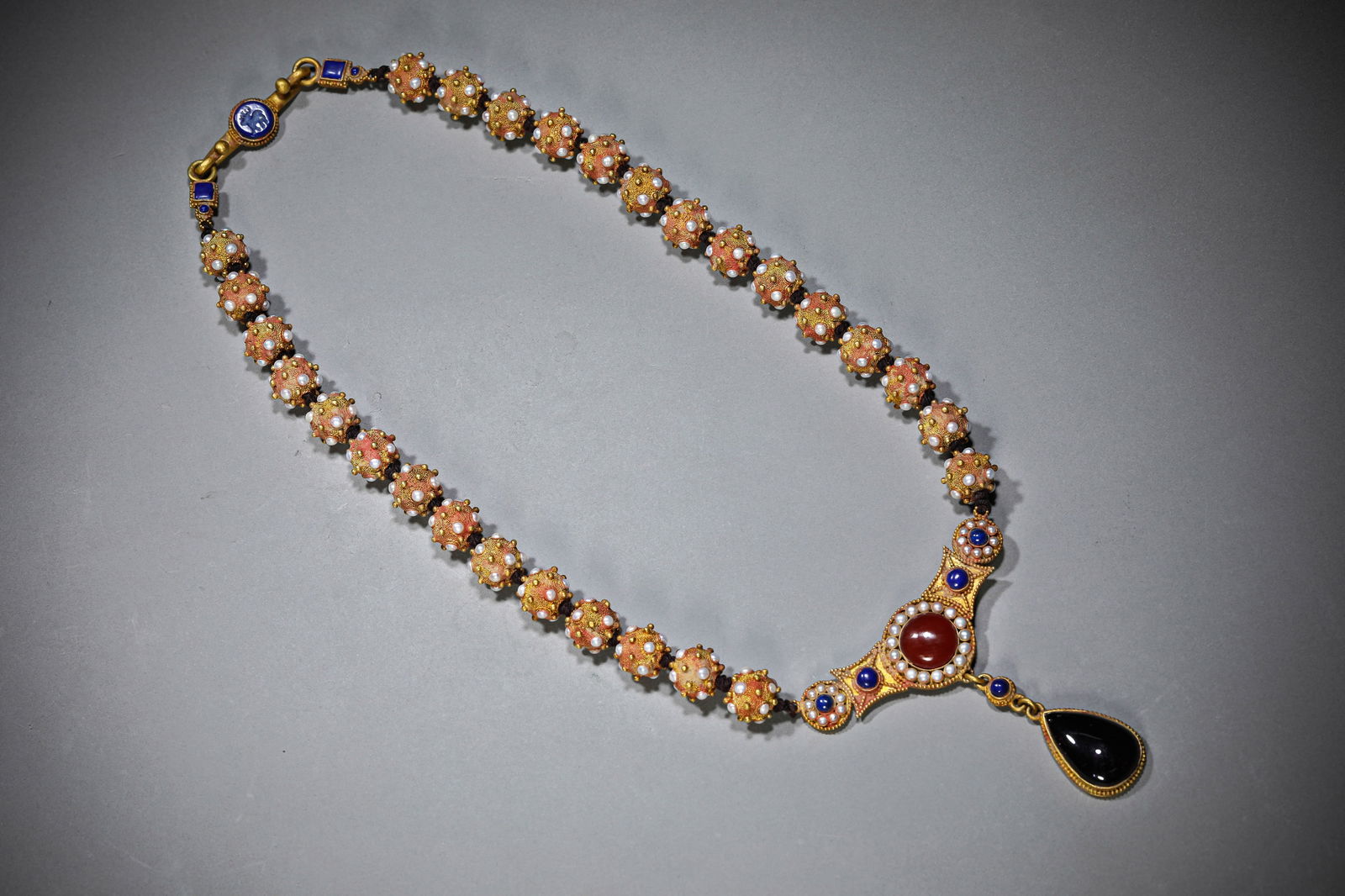 A Gilt-Silver and Gem-Set Necklace - 3