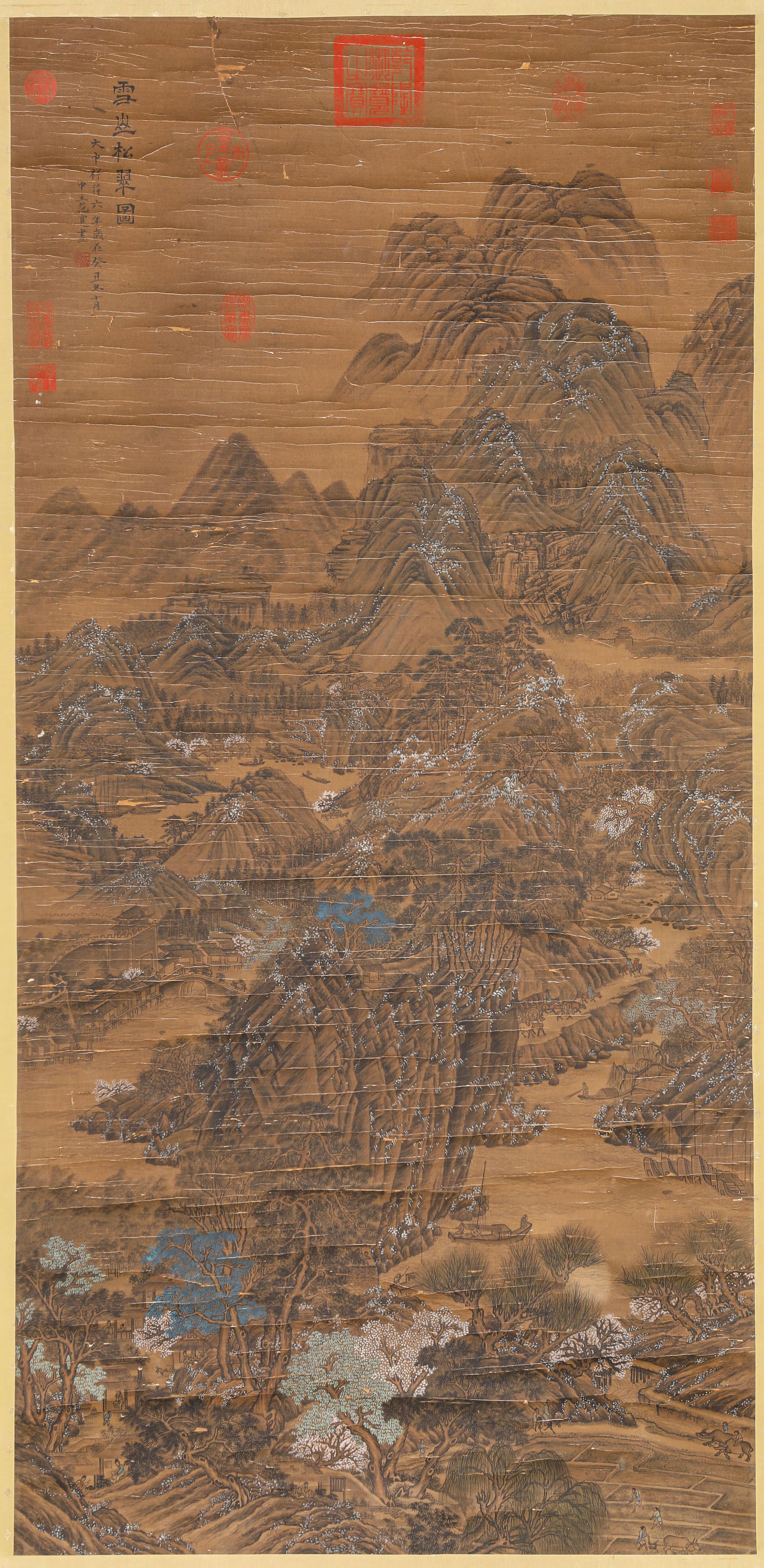 Fan Kuan (act. 10th century), attributed to, Snowy Mountains and Verdant Pines: Fan Kuan (act. 10th century), attributed to, Snowy Mountains and Verdant Pines (64.5 x 133cm)