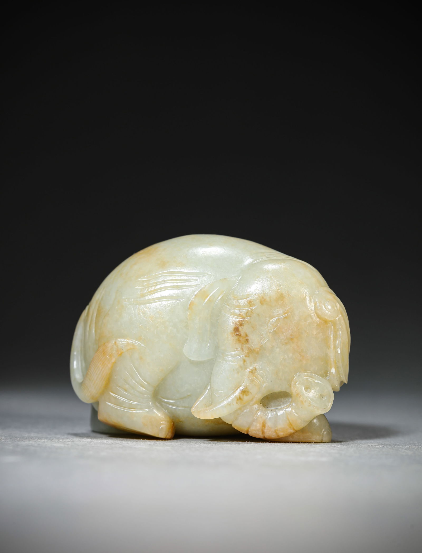 A Jade Elephant: A Jade Elephant (6.8 x 3.7 x 4.9cm)